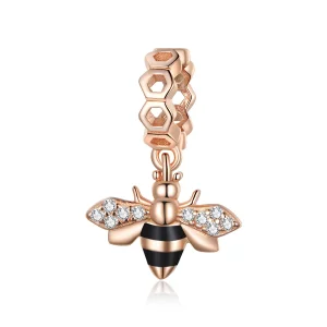 (kép) PANDORA típusú kis méh függő charm - BSC370
