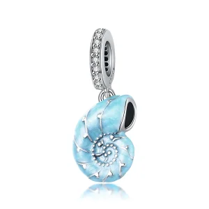 PANDORA típusú kék conch függő charm - SCC1560 (kép) PANDORA típusú kék conch függő charm - SCC1560