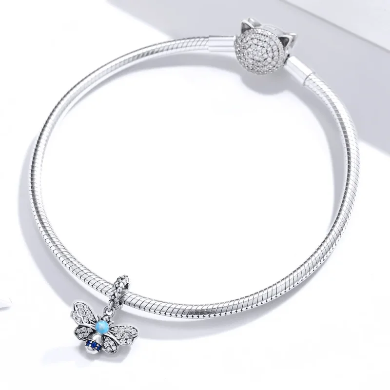 (kép) PANDORA típusú kék méh függő charm - SCC1480 - Megtekintés 3