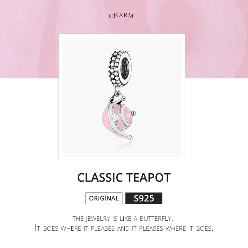 (kép) PANDORA típusú klasszikus teáskanna függő charm - SCC1492 - Megtekintés 6