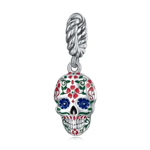 (kép) PANDORA típusú Koponya függő charm - SCC2361