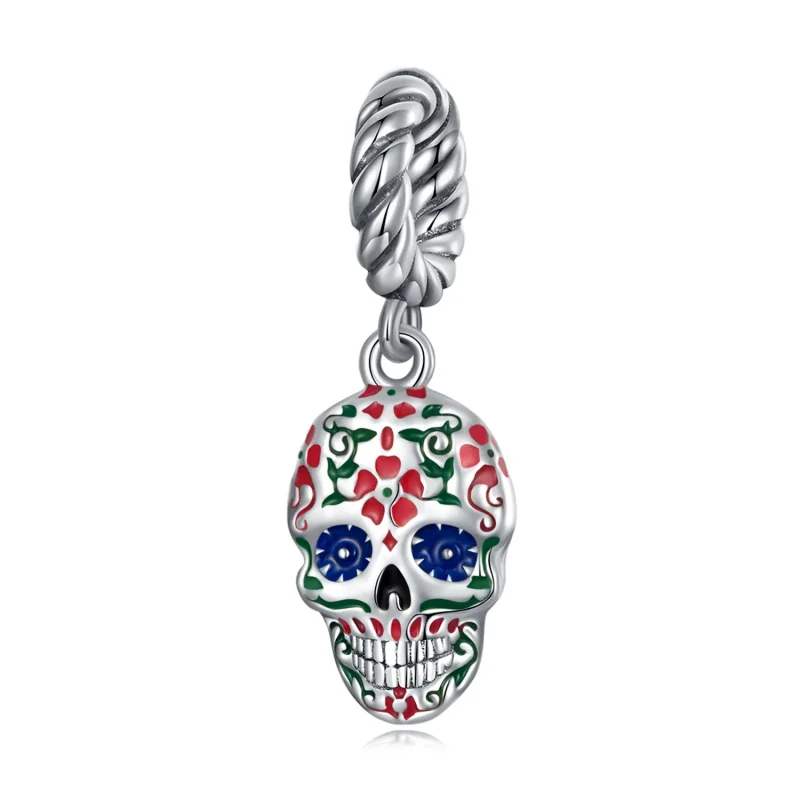 (kép) PANDORA típusú Koponya függő charm - SCC2361