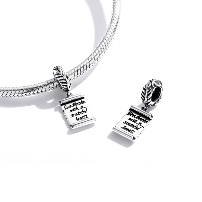 (kép) PANDORA típusú kézzel írt levél függő charm - SCC1605 - Megtekintés 4