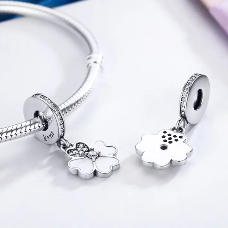 (kép) PANDORA típusú lóhere függő charm - SCC259 - Megtekintés 4