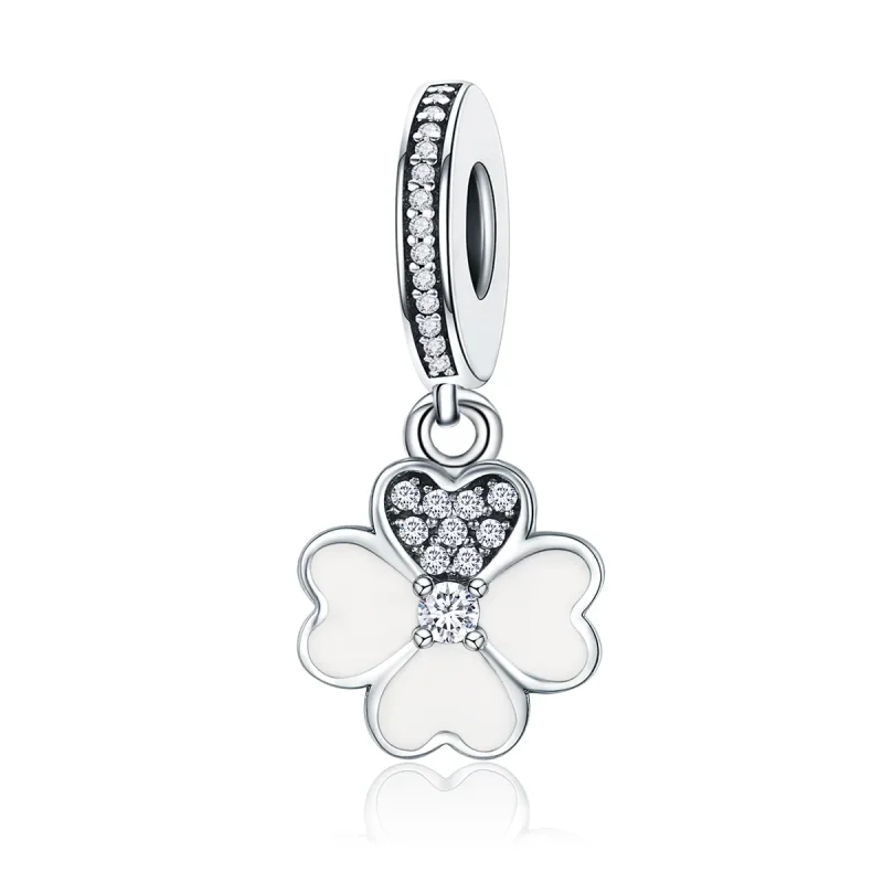 (kép) PANDORA típusú lóhere függő charm - SCC259