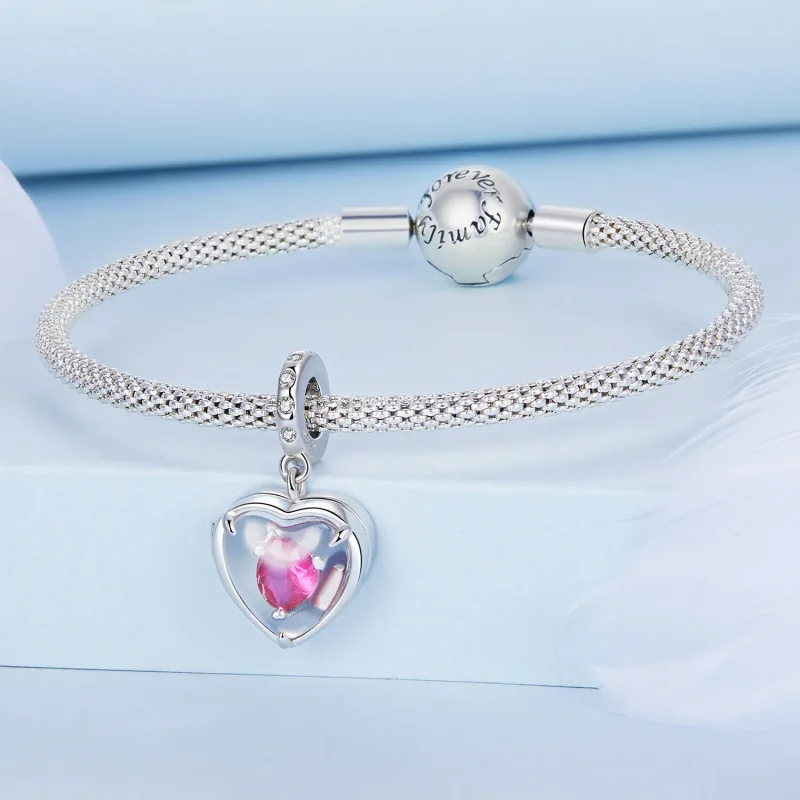(kép) PANDORA típusú Locket Szeretlek függő charm - BSC681 - Megtekintés 3