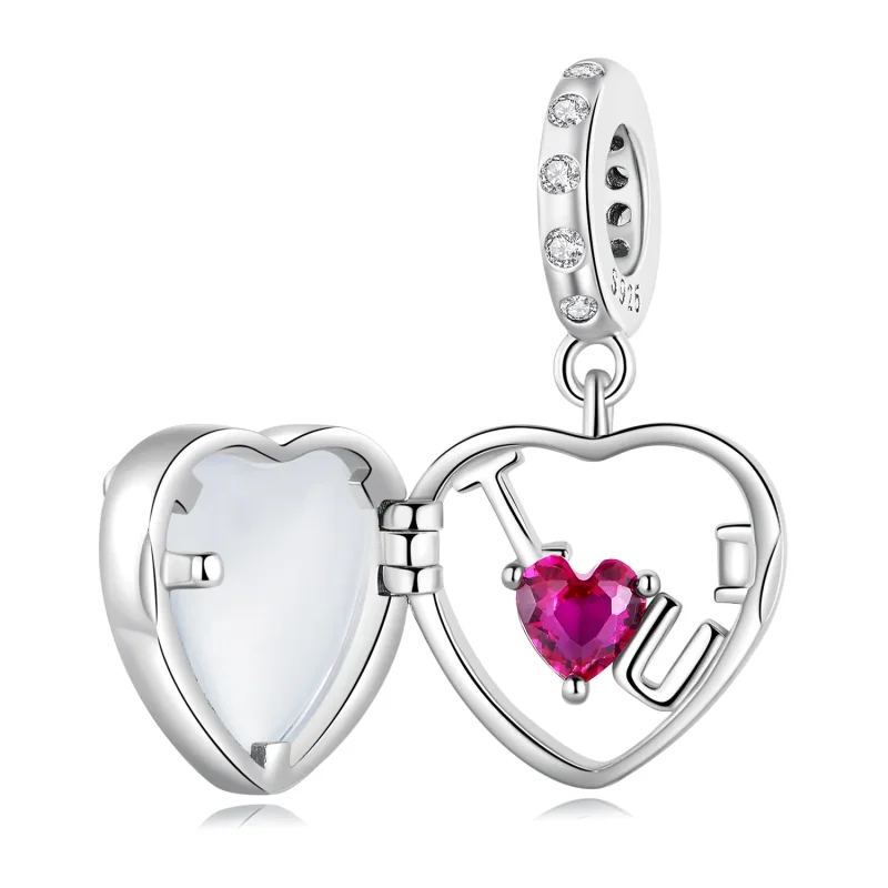 (kép) PANDORA típusú Locket Szeretlek függő charm - BSC681