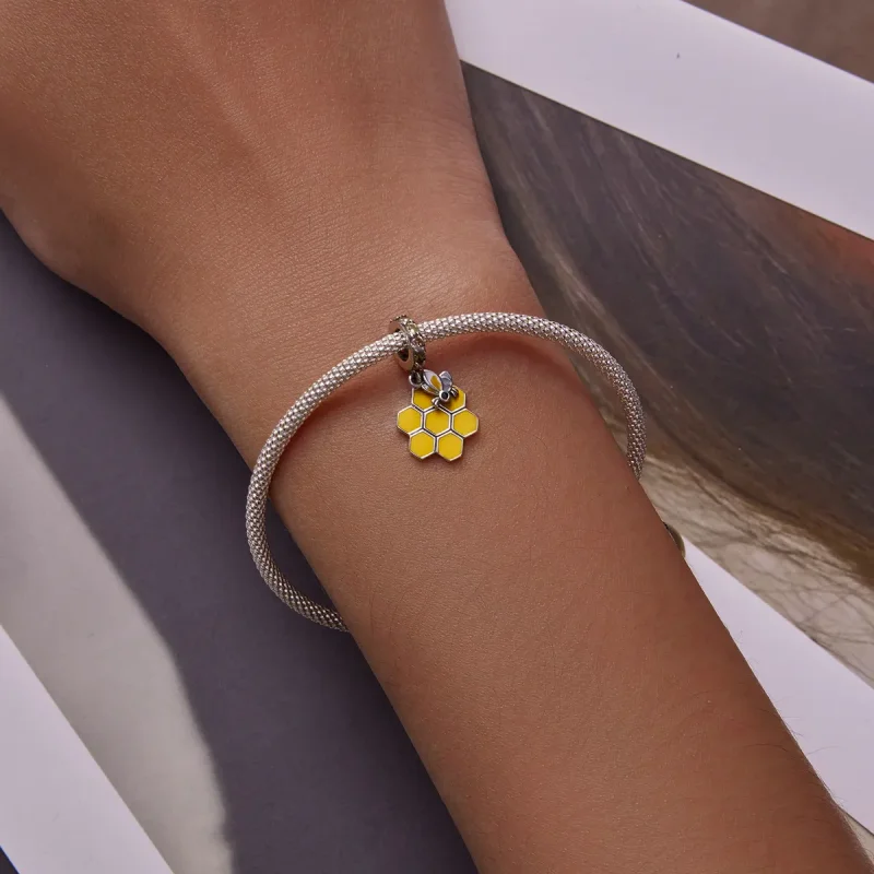 (kép) PANDORA típusú Méhek és kaptár függő charm - SCC2186 - Megtekintés 5