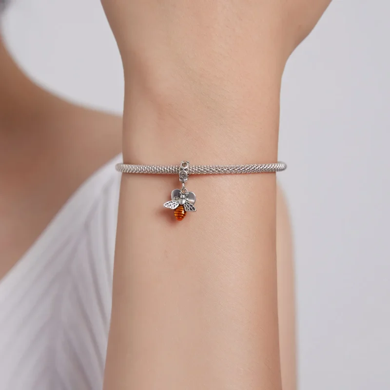 (kép) PANDORA típusú Méhek és szívek függő charm - BSC495 - Megtekintés 5