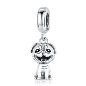 (kép) PANDORA típusú Mopsz függő charm - SCC1320