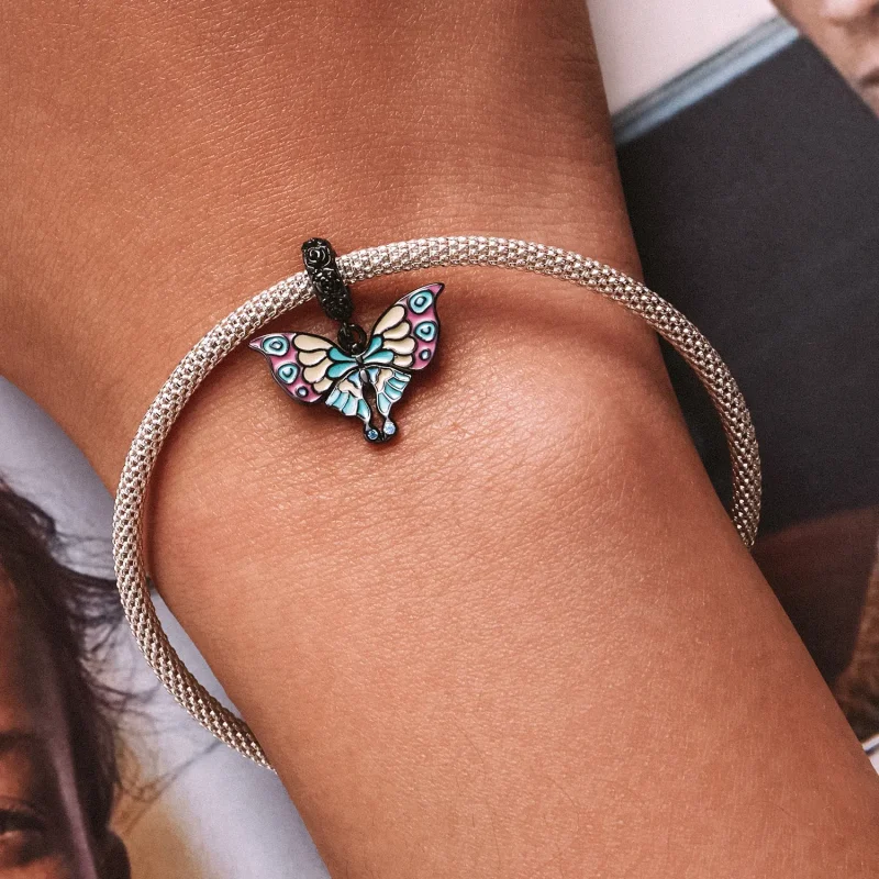 (kép) PANDORA típusú Művészi pillangó függő charm - SCC2240 - Megtekintés 6