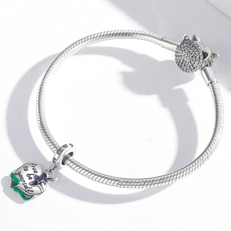 (kép) PANDORA típusú Nőies Power-Love lila írisz függő charm - SCC2143 - Megtekintés 3