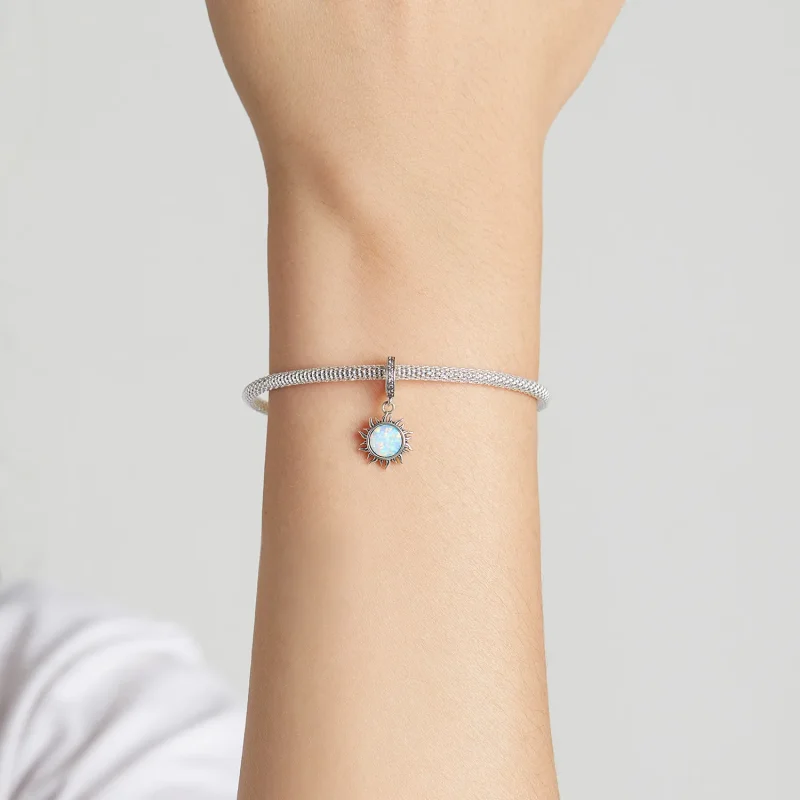(kép) PANDORA típusú Opál kis nap függő charm - SCC2005 - Megtekintés 5
