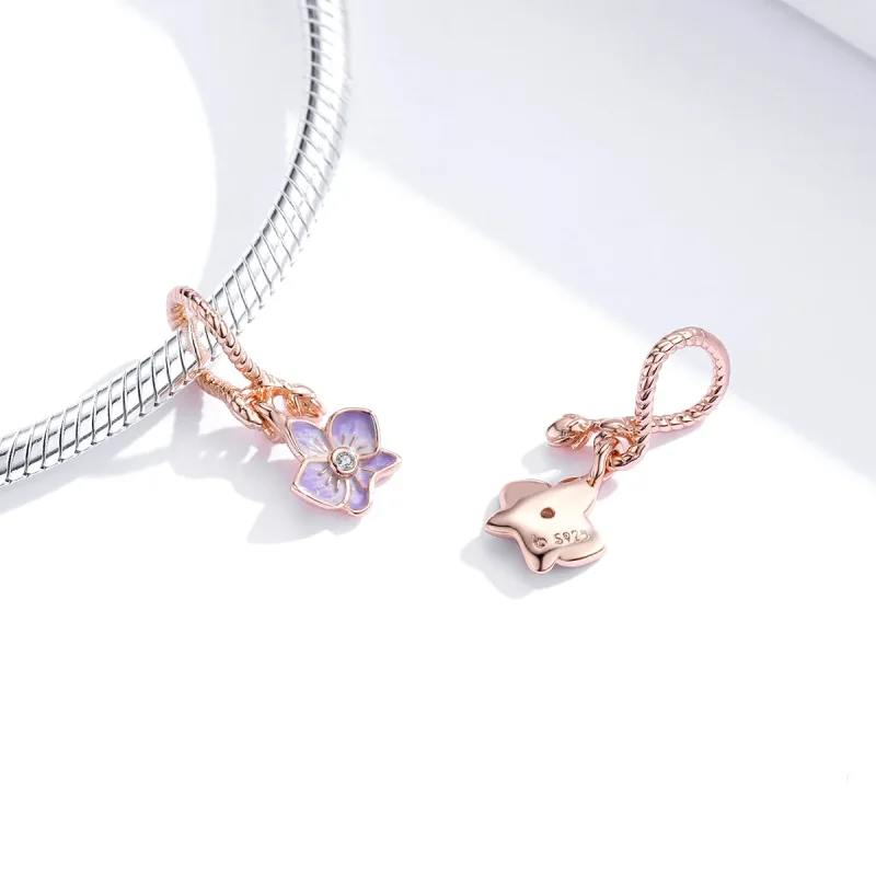 (kép) PANDORA típusú orchidea függő charm - BSC287 - Megtekintés 3
