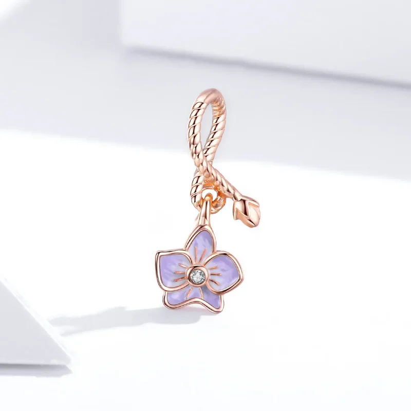 (kép) PANDORA típusú orchidea függő charm - BSC287 - Megtekintés 4