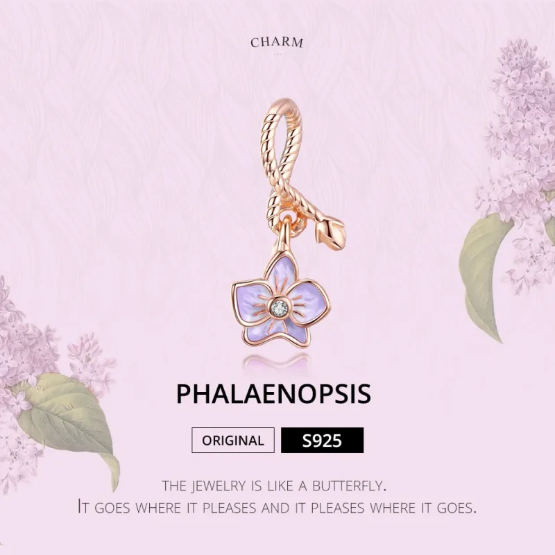 (kép) PANDORA típusú orchidea függő charm - BSC287 - Megtekintés 6