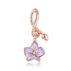 (kép) PANDORA típusú orchidea függő charm - BSC287