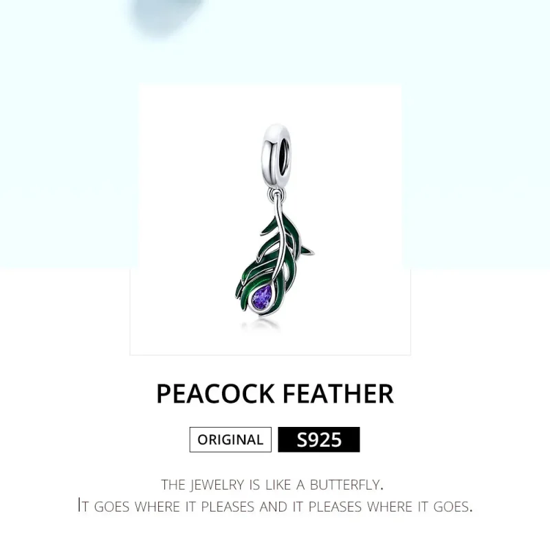 (kép) PANDORA típusú peacok toll függő charm - SCC1704 - Megtekintés 6