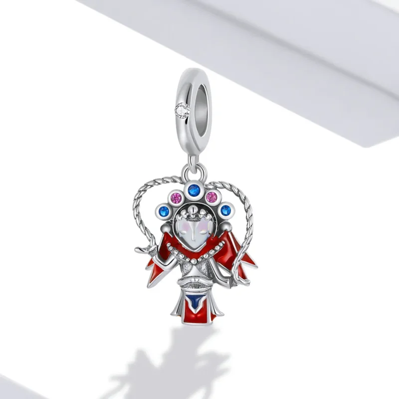 (kép) PANDORA típusú Pekingi operabáb függő charm - SCC2109 - Megtekintés 2
