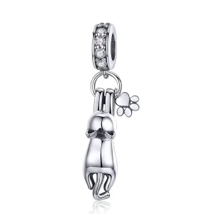 PANDORA típusú ragadós ember macskája függő charm - SCC930 (kép) PANDORA típusú ragadós ember macskája függő charm - SCC930