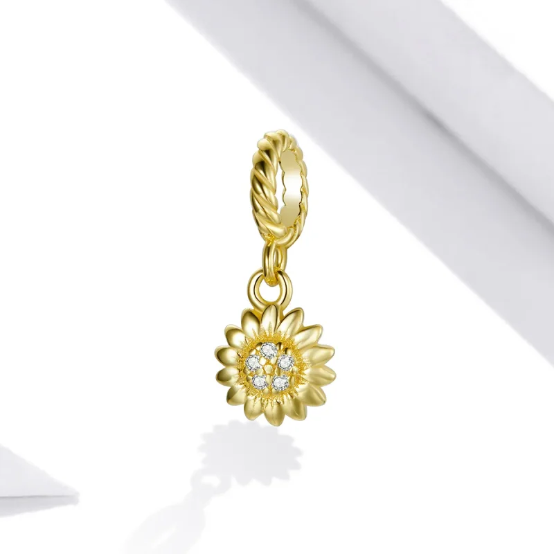 (kép) PANDORA típusú Ragyogó napvirág függő charm - BSX002-L - Megtekintés 2