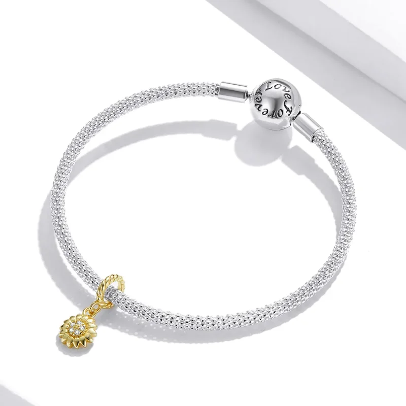 (kép) PANDORA típusú Ragyogó napvirág függő charm - BSX002-L - Megtekintés 3