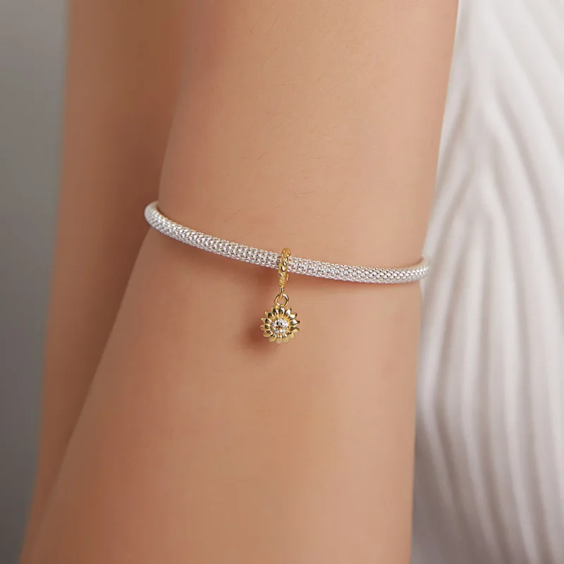 (kép) PANDORA típusú Ragyogó napvirág függő charm - BSX002-L - Megtekintés 5