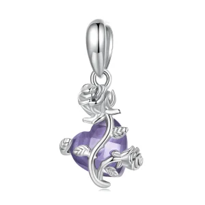 PANDORA típusú Rózsa szív függő charm - BSC661 (kép) PANDORA típusú Rózsa szív függő charm - BSC661
