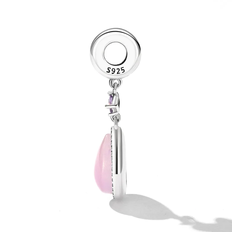 (kép) PANDORA típusú Rózsaszín vízcsepp függő charm - SCC2272 - Megtekintés 3