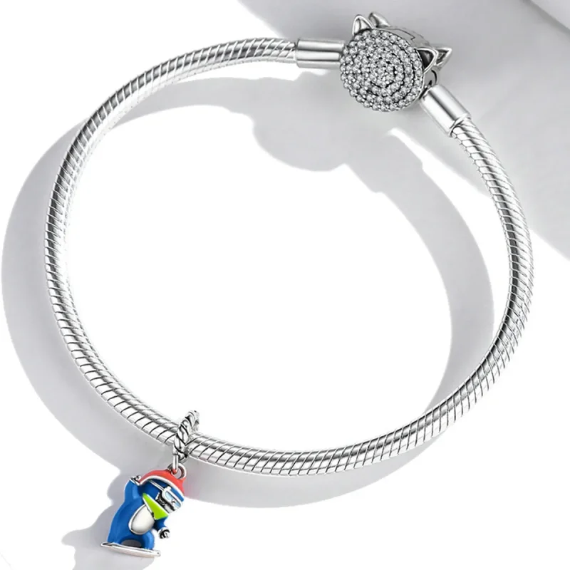 (kép) PANDORA típusú Sípingvin függő charm - SCC2003 - Megtekintés 3