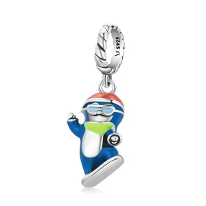 (kép) PANDORA típusú Sípingvin függő charm - SCC2003