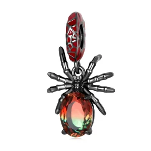 (kép) PANDORA típusú Sötét pók függő charm - SCC2292