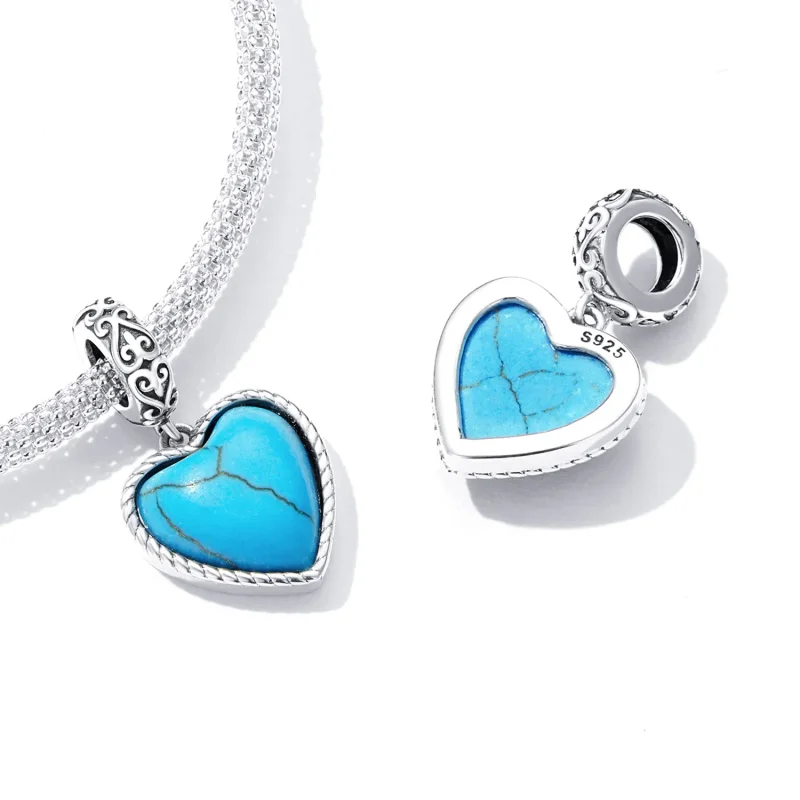 (kép) PANDORA típusú Szerelem türkiz függő charm - SCC2227 - Megtekintés 4