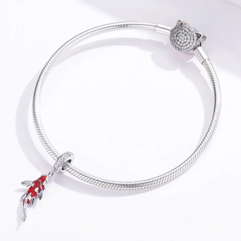 (kép) PANDORA típusú Szerencsés Koi függő charm - BSC085 - Megtekintés 3