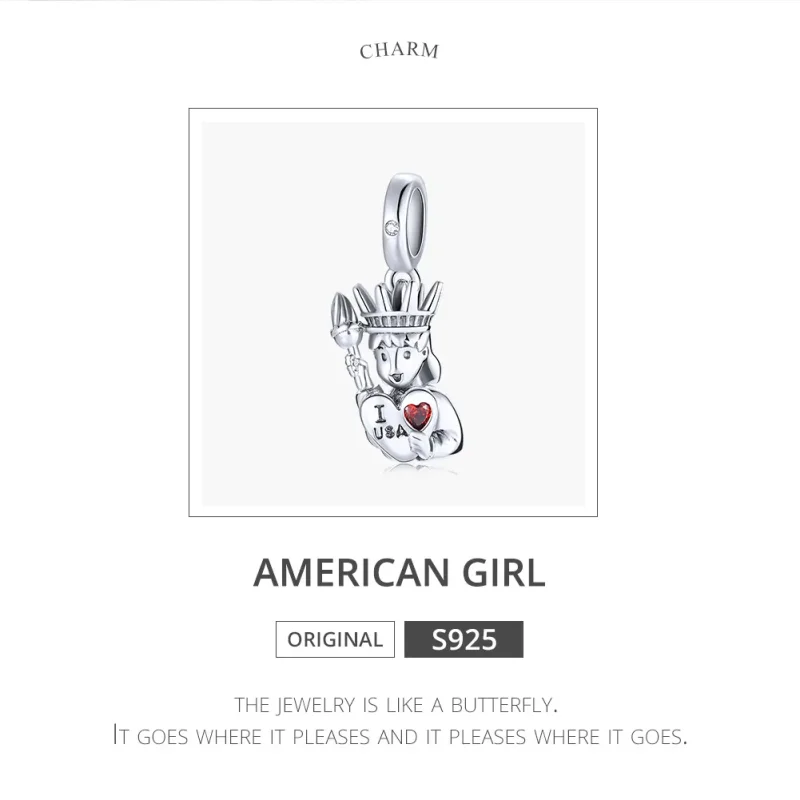 (kép) PANDORA típusú szeretem usa-t függő charm - SCC1883 - Megtekintés 6