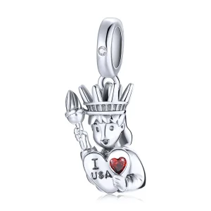 (kép) PANDORA típusú szeretem usa-t függő charm - SCC1883