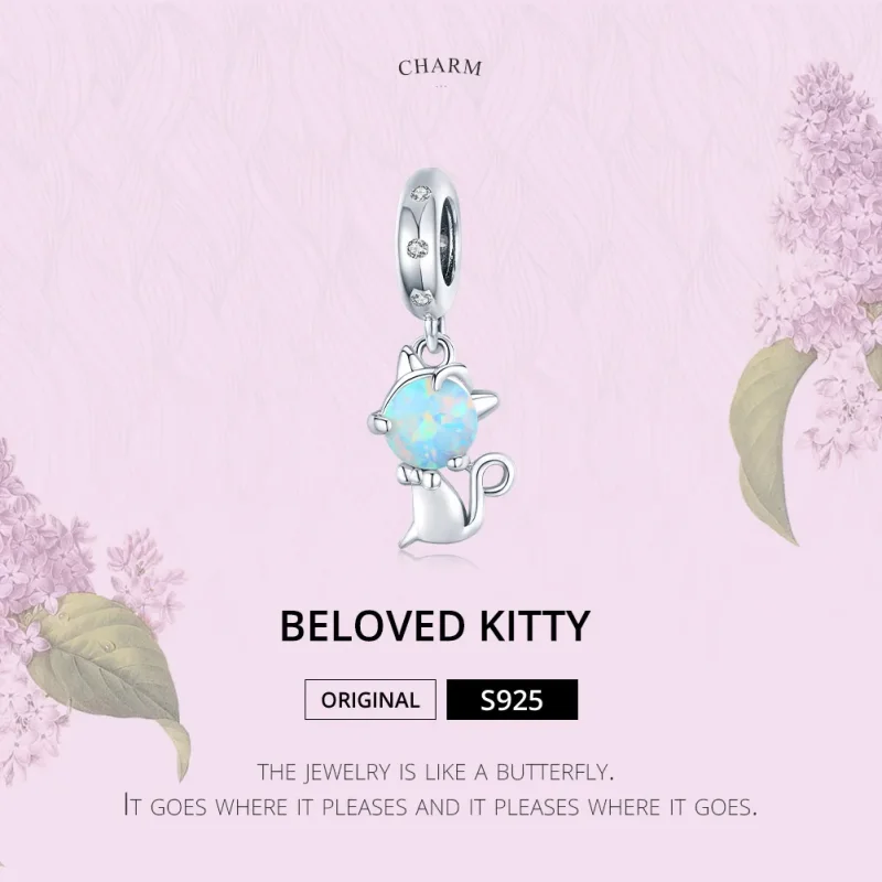 (kép) PANDORA típusú szeretett kitty függő charm - BSC235 - Megtekintés 6