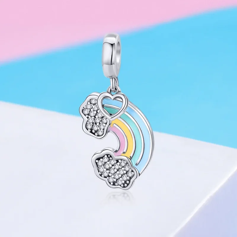 (kép) PANDORA típusú szivárvány eső után függő charm - SCC905 - Megtekintés 2