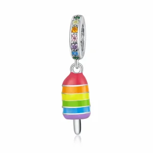 (kép) PANDORA típusú szivárvány fagylalt függő charm - BSC351