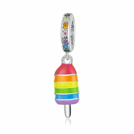 (kép) PANDORA típusú szivárvány fagylalt függő charm - BSC351