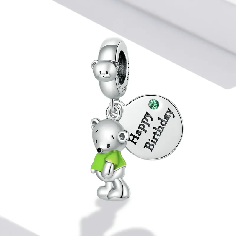 (kép) PANDORA típusú Születésnapi medve függő charm - BSC560 - Megtekintés 2