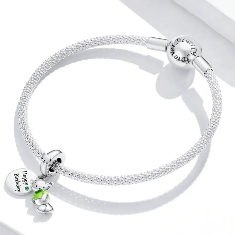 (kép) PANDORA típusú Születésnapi medve függő charm - BSC560 - Megtekintés 3