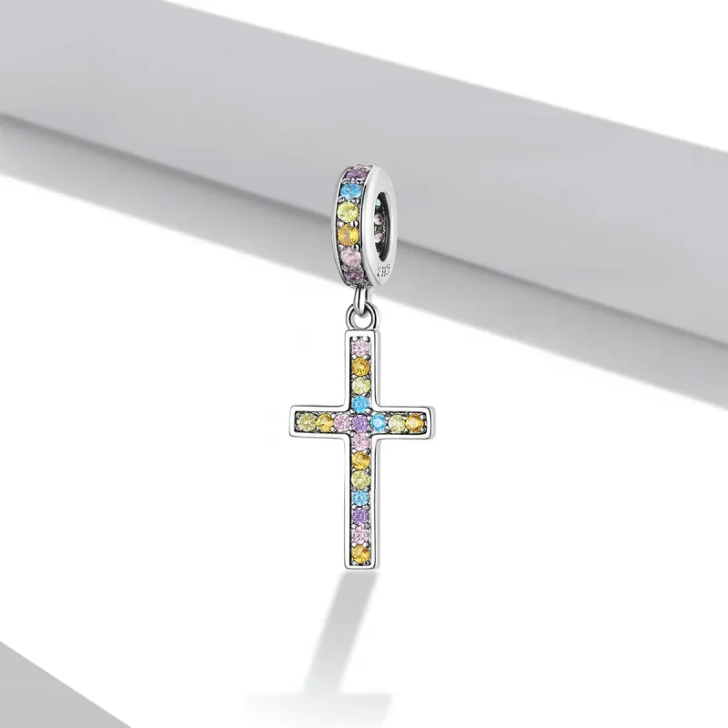 (kép) PANDORA típusú Színes kereszt függő charm - SCC2156 - Megtekintés 2