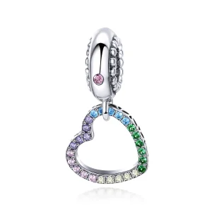 PANDORA típusú színes szív függő charm - SCC896 (kép) PANDORA típusú színes szív függő charm - SCC896