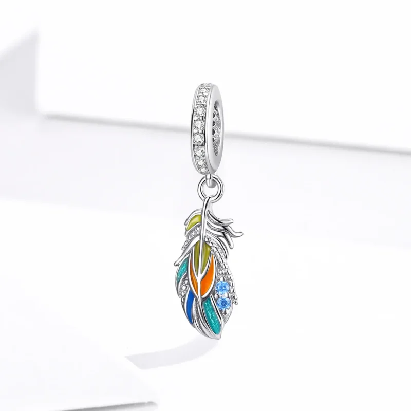 (kép) PANDORA típusú Színes tollak függő charm - BSC304 - Megtekintés 2