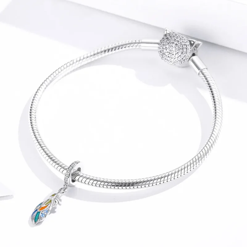 (kép) PANDORA típusú Színes tollak függő charm - BSC304 - Megtekintés 3