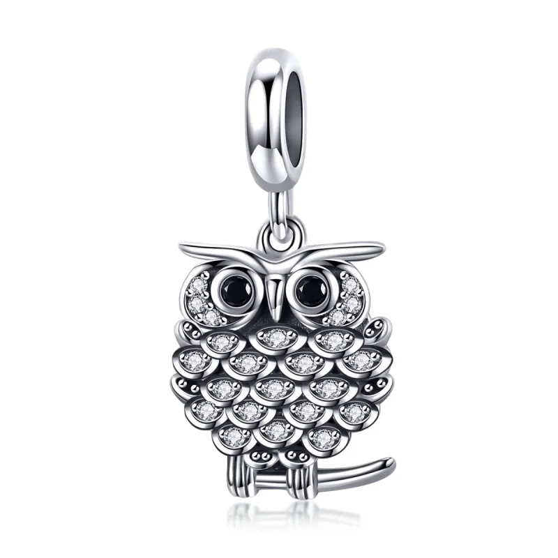 (kép) PANDORA típusú szép bagoly függő charm - SCC949