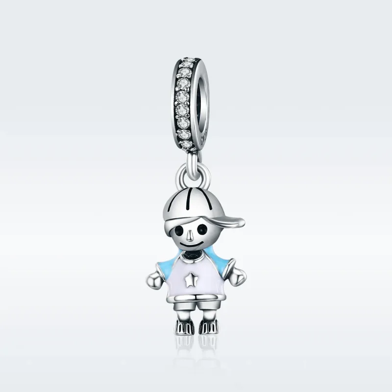 (kép) PANDORA típusú tökéletes élet kis baba fiú függő charm - SCC544 - Megtekintés 2