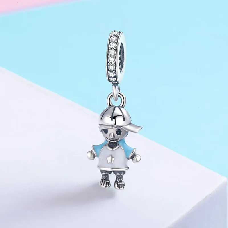 (kép) PANDORA típusú tökéletes élet kis baba fiú függő charm - SCC544 - Megtekintés 4