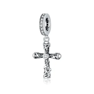 PANDORA típusú vintage kereszt függő charm - BSC313 (kép) PANDORA típusú vintage kereszt függő charm - BSC313